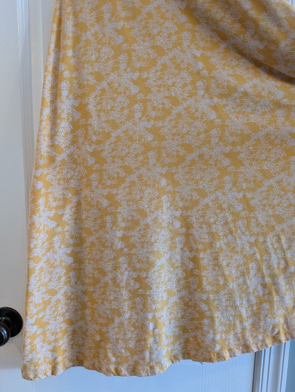 Pact Fit & Flare Midi Dress Floral Yellow White Organic Cotton Sleeveless Size S - Picture 12 of 14
